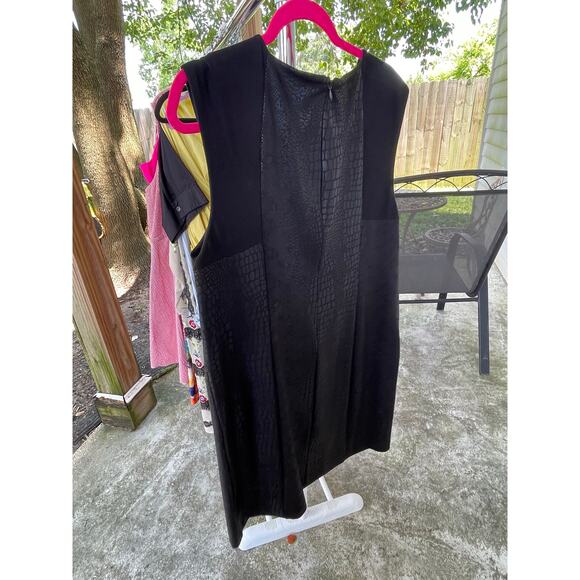 Chicos Black Ponte Embossed Snakeskin Print Jackie Dress - Chico’s Sz  3 = 16 XL - Picture 4 of 12